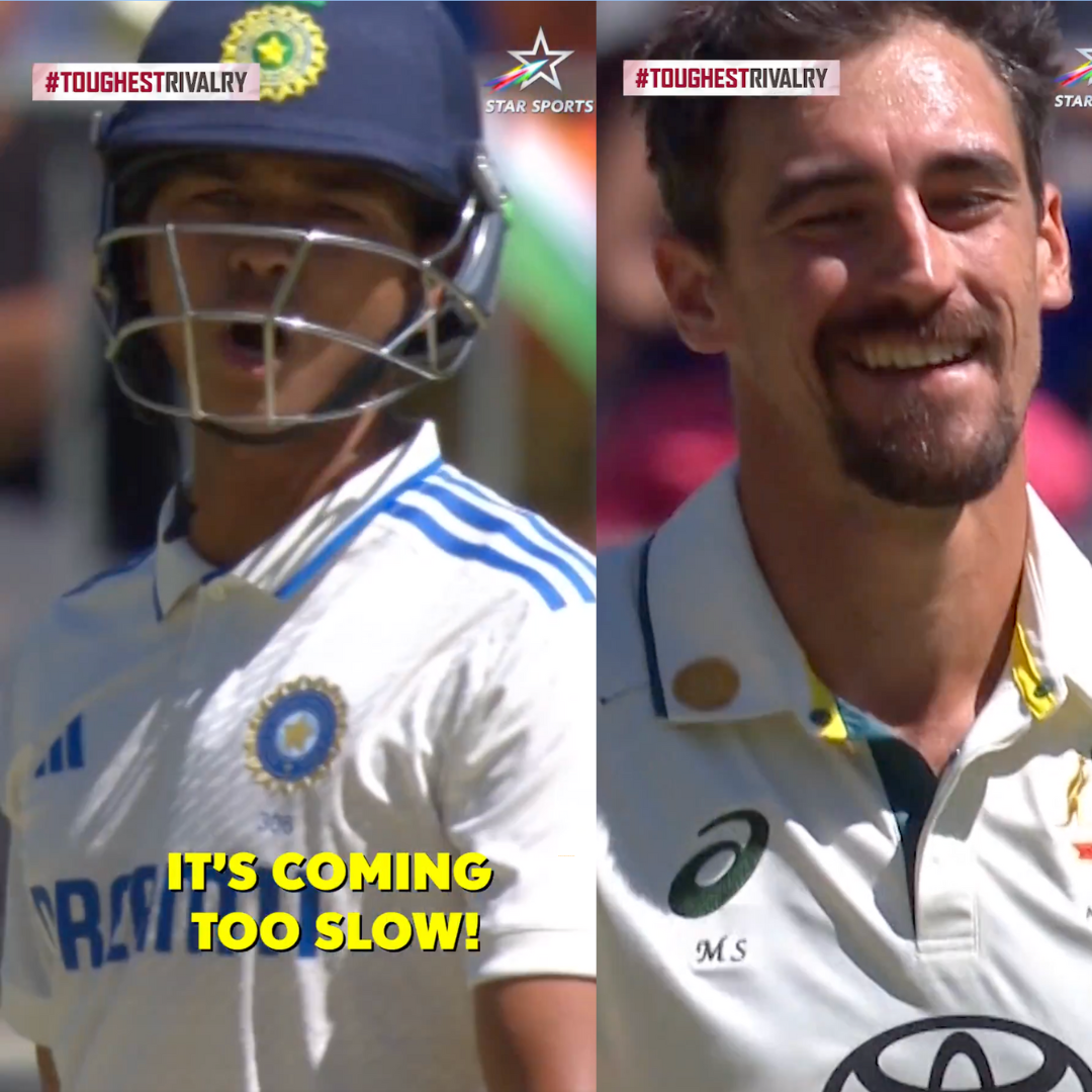 Yashasvi Jaiswal provokes Mitchell Starc with ‘you're too slow’ dig after hitting him for a four, Australia pacer reacts