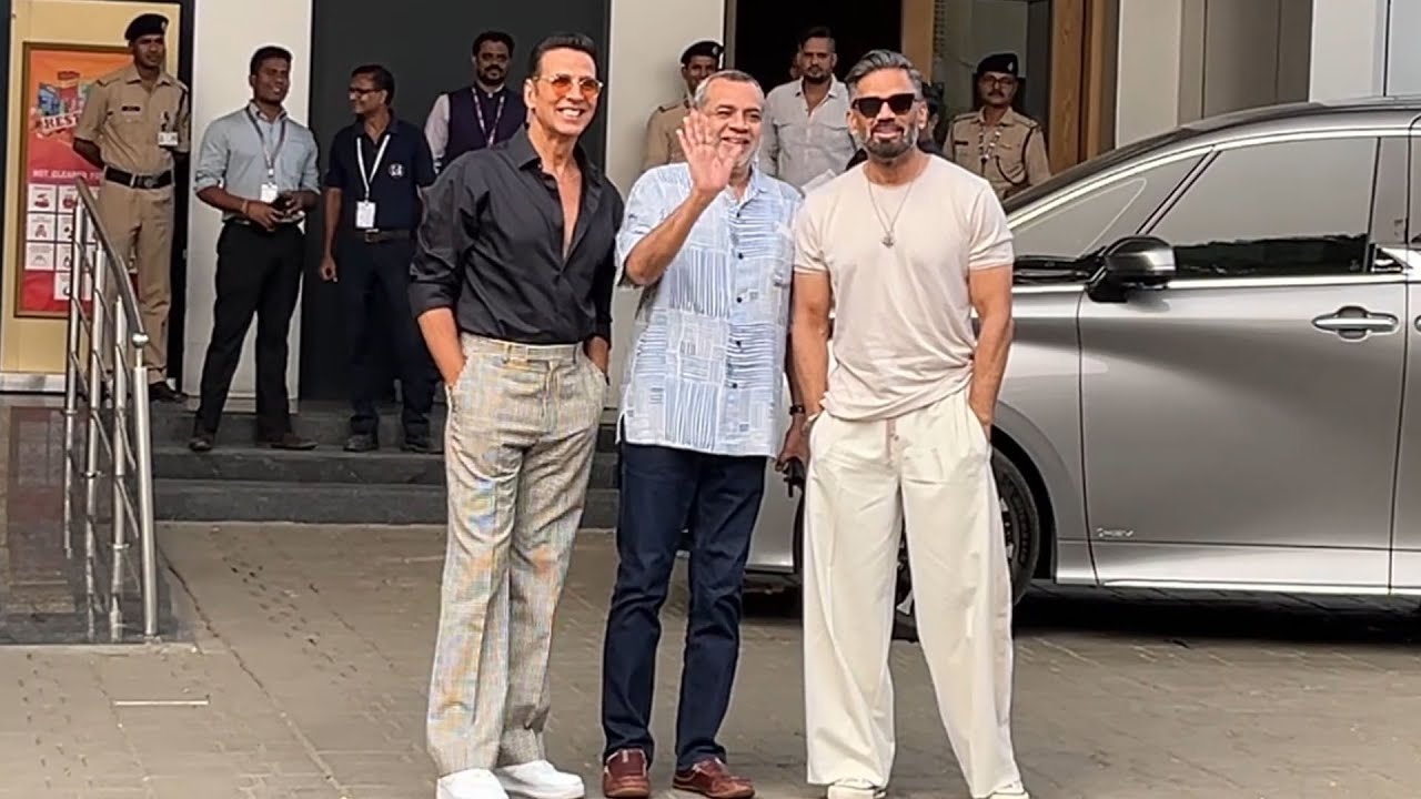 Akshay Kumar, Paresh Rawal, Suniel Shetty snapped together at the airport